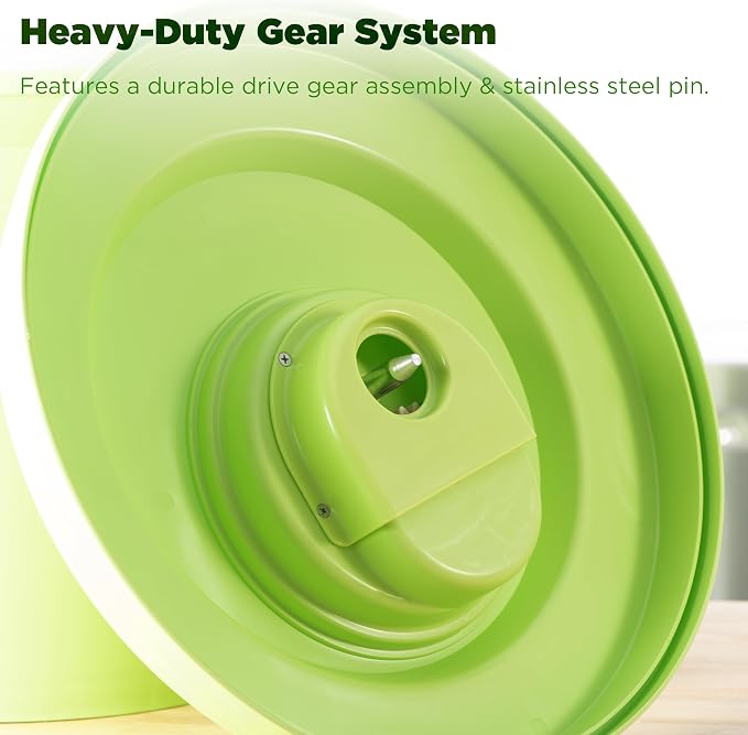 CURTA 20 Quart (5 Gallon) Commercial Salad Spinner, Heawy Duty Manual Lettuce Dryer with Built-in Drain Hose, Large Vegetable Washer Holds 7 Lettuce Heads for Restaurant Kitchen Prep