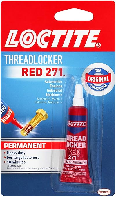 Loctite Threadlocker Red 271 Red, 0.2 fl oz, 12, Tube