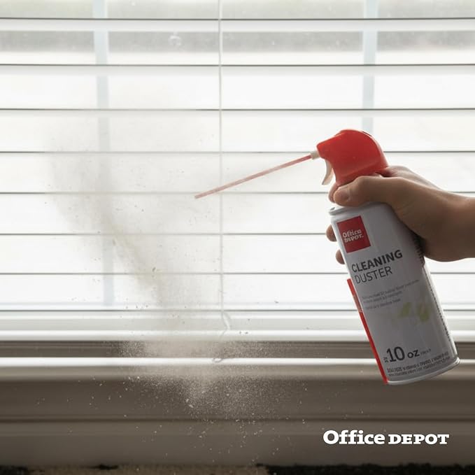 Office Depot Cleaning Duster, 10 Oz Compressed Canned Air for Electronics, Keyboard Cleaner for Computer, Laptop, PC, Printer, Office Equipment, Moisture-Free, Pack of 6
