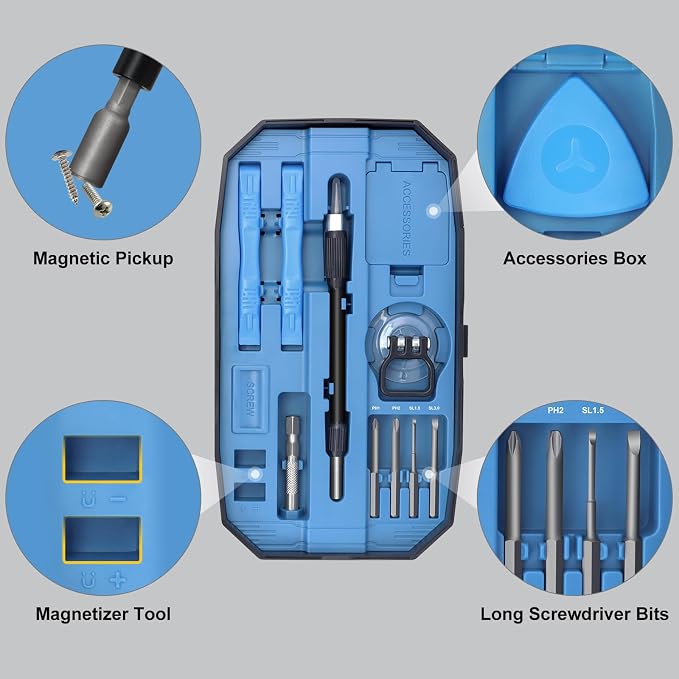 STREBITO Precision Screwdriver Set 153 in 1 Small Magnetic Screwdriver Set | Electronics Screwdriver Set Mini Repair Tool Kit for RC, Computer, PC, Laptop, iphone, Macbook, PS5, Xbox, Jewelers, Glasses