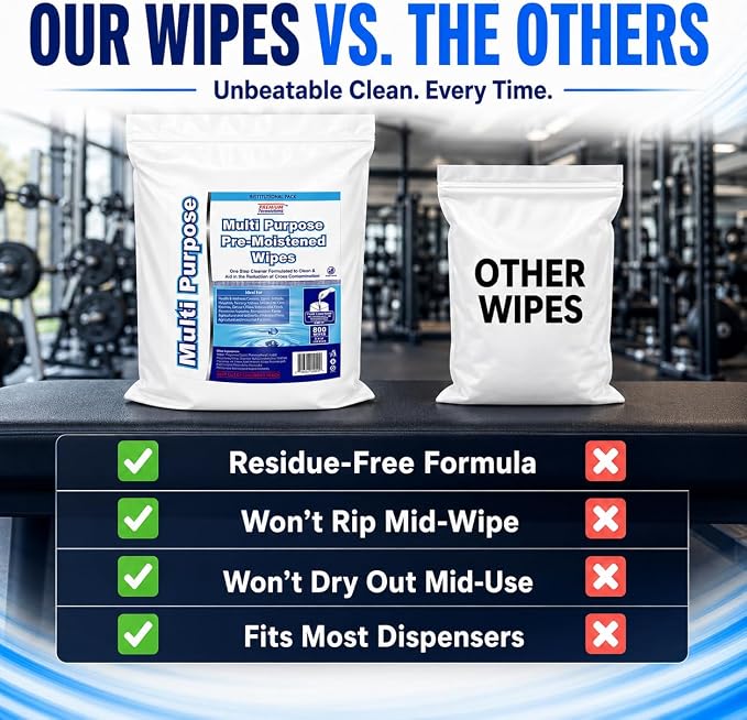 Wet Wipes Bulk - 4 x 800 Count Refill Bags (3200 Commercial Disposable Wipes) Value Pack - For Upward Pull Dispenser Ideal For Public Use