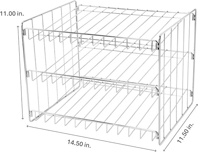 Kitchen Details 3 Tier Can Organizer, Chrome Steel Canned Food Storage Rack, Holds 36 Cans,Space-Saving Pantry & Cabinet Storage Solution | Easy Access to Canned Goods,Freestanding Design,(Pack of 12)