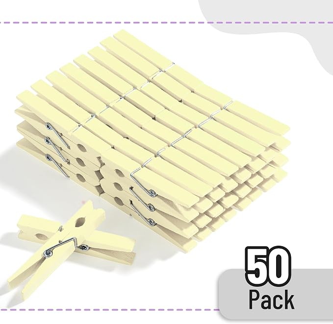 Mr. Pen- Large Wooden Clothes Pins, 2.9 Inch, 50 Pack, Natural Wood Clips for Crafts, Classroom Projects, Hanging Photos, Chip Bags, Decoration, Rust Resistant Spring