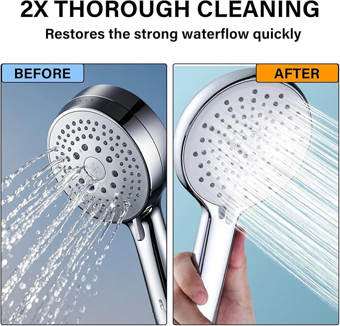 30 Pcs Shower Head Cleaner Tool with Shower Head Cleaning Brushes & Showerhead Cleaner Picks - Unclogs Clogged Nozzles, Removes Hard Water Deposits & Small Gaps | Durable Bristle Design