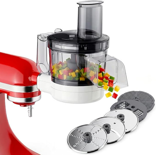 Food Processor for KitchenAid, 5-in-1 Vegetable Food Chopper for KitchenAid, Including Dicing, Shredding, Sauce Grinding, Julienne and Slicing Discs with Storage Case