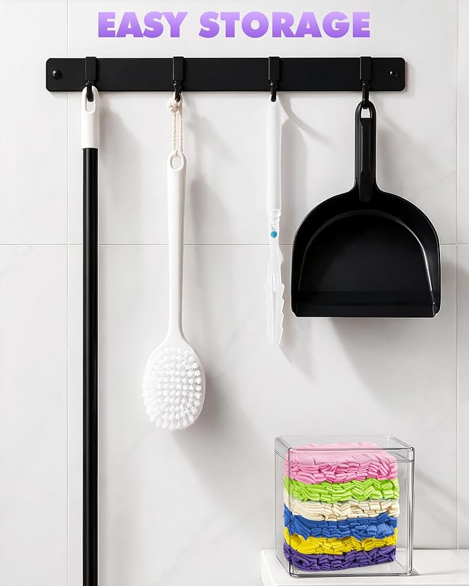 12 PCS Reusable Duster Refills with 3 ft Extendable Handle for Swiffer | Washable Fleece Pads in 6 Colors, 360° Heavy Duty Duster Cleaning for Ceiling Fans, Blinds & High Places, Wet & Dry Use