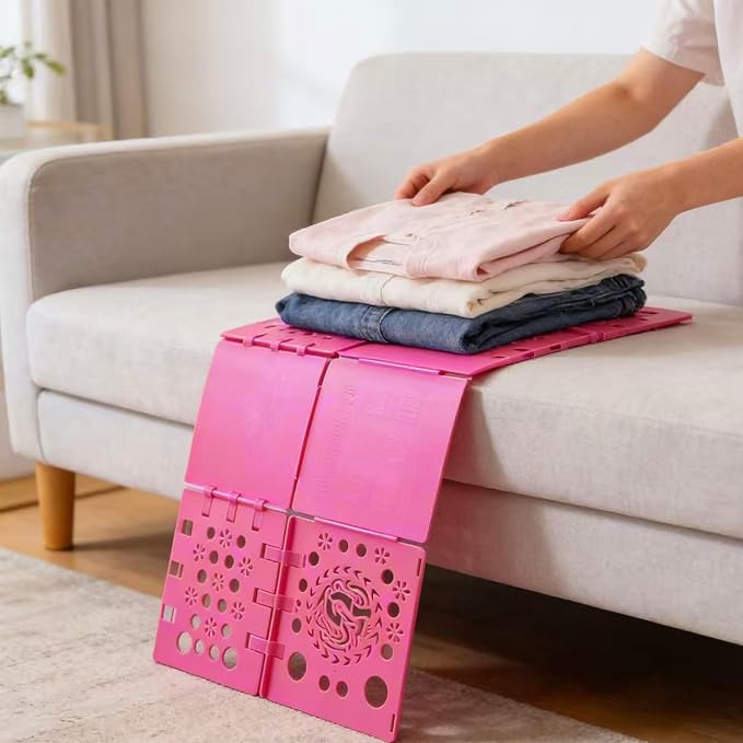 Adult Clothes Folding Board, Blue Plastic Laundry Organizer with Dragon Design, T-Shirt Folder Helper for Fast Folding (Rose red)