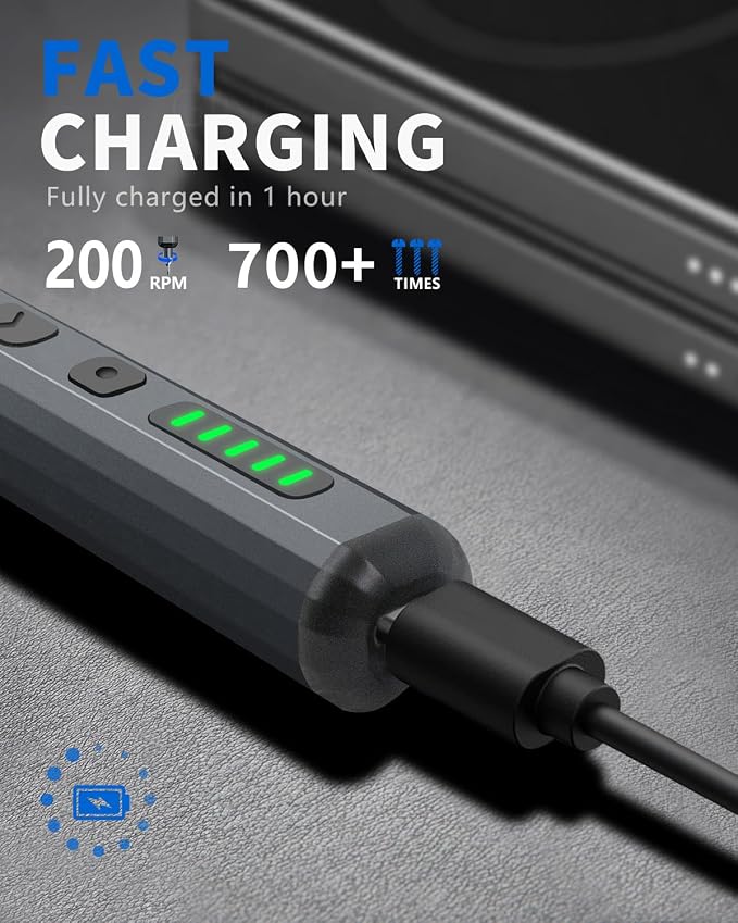 Mini Electric Screwdriver Set 140-IN-1: Small Electric Screwdriver Cordless | 120 Precision Bits, 5 Torque Settings, 4 LED Light, Magnetic Power Screwdriver Repair Tool Kit for PC RC Electronics