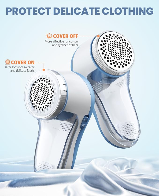 POPCHOSE Fabric Shaver, Lint Shaver with 6-Leaf Blade, Rechargeable | Lint Remover with Type-C Fast Charing Port, Sweater Defuzzer, Clothes Shaver for Couch, Furniture, Blanket, Remove Pilling