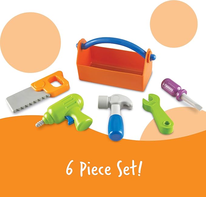 Learning Resources New Sprouts Fix It! My Very Own Tool Set - 6 Pieces, Ages 2+ Toddler Learning Toys, Develops Fine Motor Skills, Toddler Tool Set, First Tool Box, Kids Tool Set,Stocking Stuffers