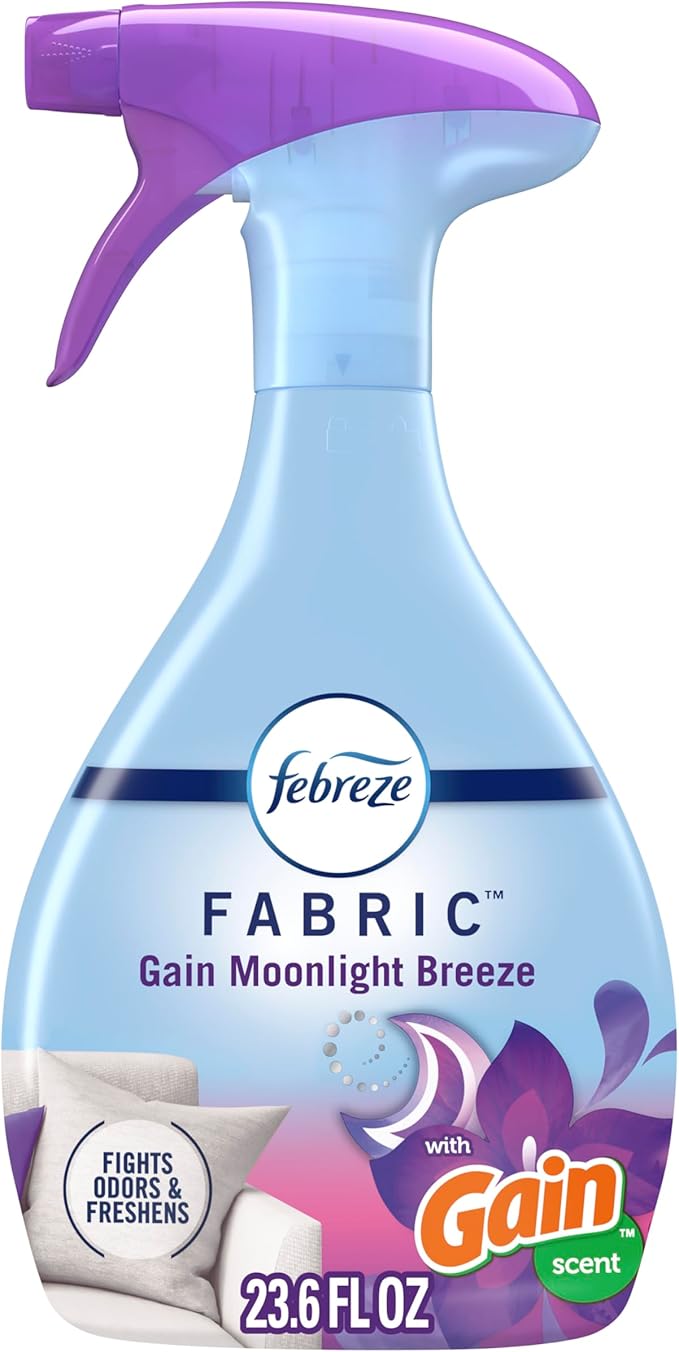 Febreze Fabric Spray, Air Freshener, Odor-Fighting Fabric Refresher, Couch and Linen Spray, Sneaker Balls Alternative, Multi-Use, Gain Moonlight Breeze Scent, 23.6 fl oz