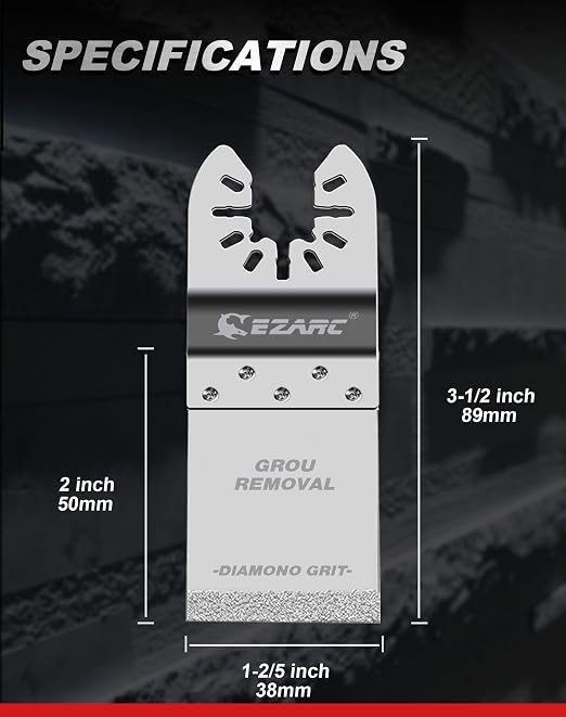 EZARC Diamond Oscillating Blade, Flush Cutting Oscillating Multi Tool Saw Blades for Grout Removal, Cleaning Mortar, 10-Pack