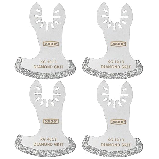 XXGO 4 Pcs Diamond Oscillating Multi Tool Grout Remover Blades XG4001S | Best for 1/8” Grout Removal