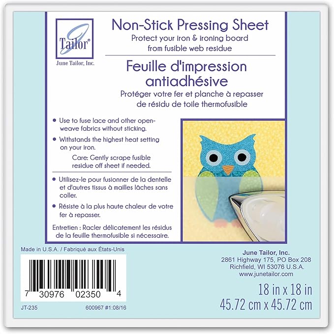 June Tailor Non Stick Pressing Sheet 18x18"
