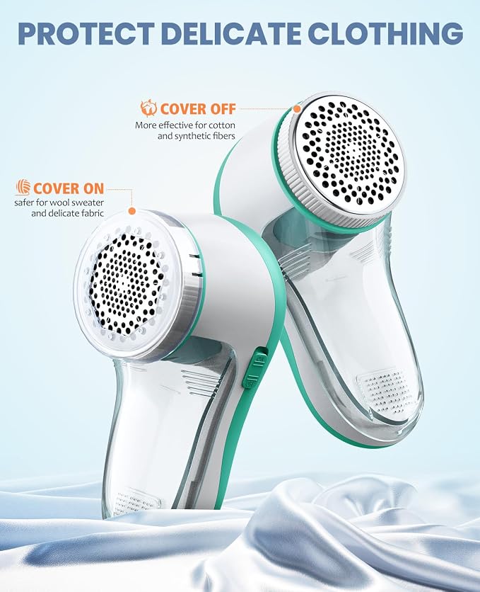POPCHOSE Fabric Shaver, Lint Shaver with 6-Leaf Blade, Rechargeable | Lint Remover with Type-C Fast Charing Port, Sweater Defuzzer, Clothes Shaver for Couch, Furniture, Blanket, Remove Pilling