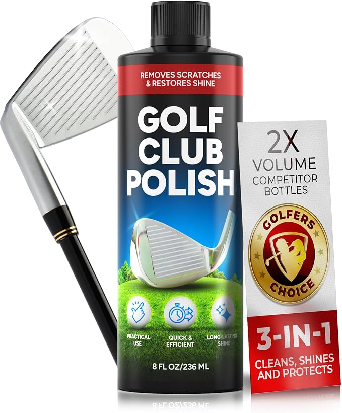 Golf Club Polish - Golf Club Head and Groove Cleaner, Rust Remover for Metal, Zinc, Aluminum, and Steel, Easy to Use Club Cleaner, Instant Rust, Scuff & Stain Remover - , Clean, Polish & Restore