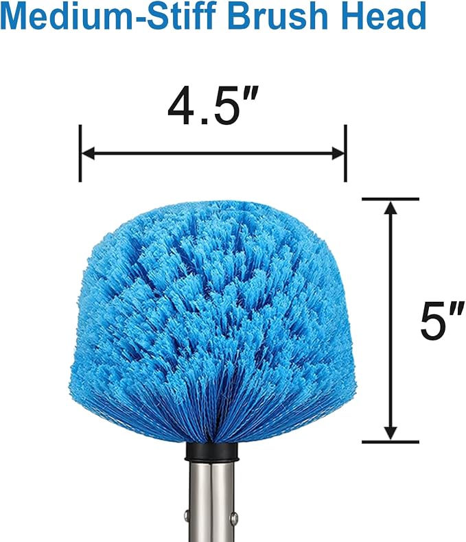 Cobweb Duster with Extension Pole, 8 FT Stainless Steel Pole with Spider Web Brush Head Ceiling Fan Duster for Outdoor Indoor Cleaning, Reach UP to 14-16 FT