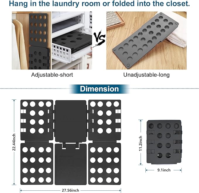 Sealegend V1 Shirt Folding Board for Clothes Adults Shirt Folder Durable Plastic t Shirts Fast Laundry folders, Black