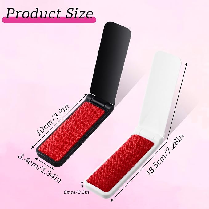 8 Pcs Travel Lint Brush, Lints Remover Portable Compact Foldable Lint Brush | Reusable Mini, for Clothes, Furniture, Pet Hair, Lightweight, for Travel Home Car Use