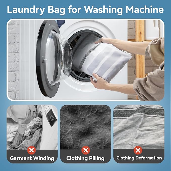 Mesh Laundry Bags for Delicates, 4Pcs Laundry Bags Mesh Wash Bags,Lingerie Bags for Washing Delicates, Laundry Bag for Delicates (1 Large,1 Medium,2 Small)