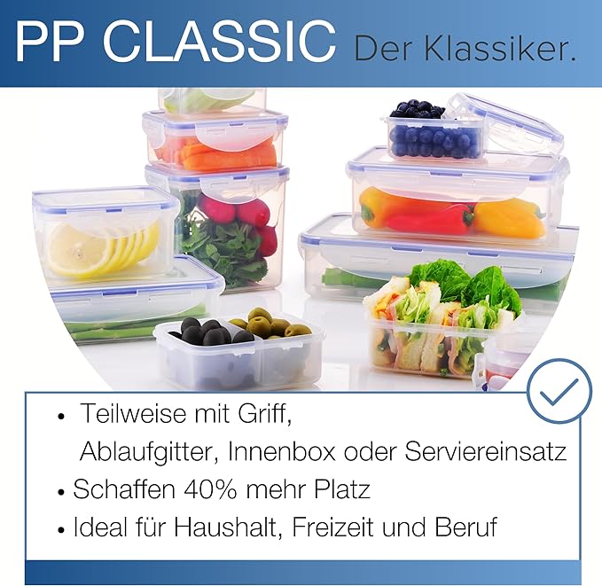 LOCK & LOCK Easy Essentials Food Lids/Pantry Storage/Airtight Containers, BPA Free, Rectangle - 8 Cup - for Cookies, Clear(Pack of 2)