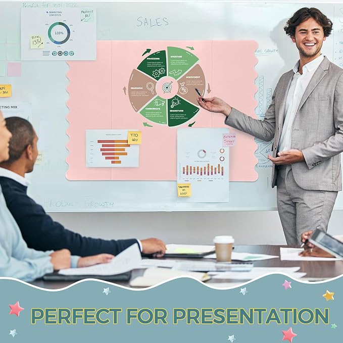 Mooliwe 4 Pack 24 X 16 Trifold Poster Board Tri Fold Poster Boards Foldable Corrugated Business Presentation Display Paper Boards for Science Fair Events, School Projects, Exhibitions