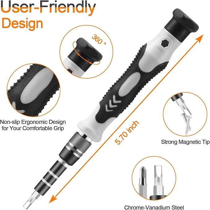 115 in 1 Precision Screwdriver Set, Premium Small Screwdriver Set | Electronic Screwdriver Kit for Electronics, Computer, PC, Laptop, Game Console, Watch, Eyeglasses, and DIY Projects