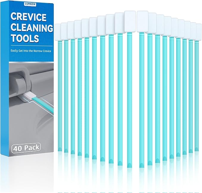 Lumkew 40pcs Crevice Cleaning Brush Tool, Disposable Toilet Brush for Toilet Seat Gaps, Crack and Crevice Cleaner Tools, Blue