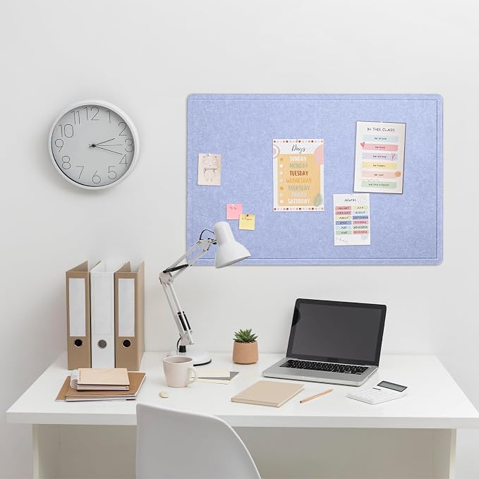 Felt Bulletin Board 36x24 inches, Decorative Pin Board for Home & Office | Cork Board Alternative for Wall with Push Pins, Display Mood Board for Photos, Notes & Reminders