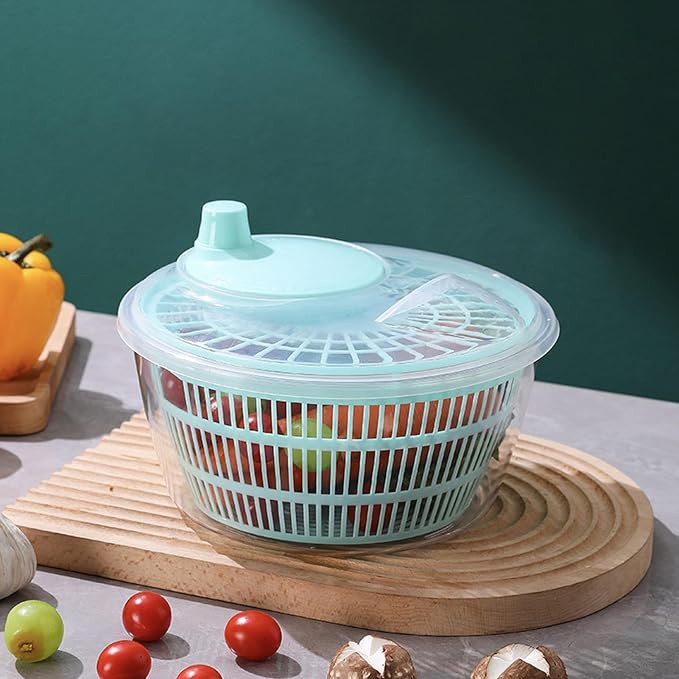 Generic Vegetable Fruit Washer ner, Manual Fruits Washer, Durable Salad Dryer Bowl, PP Salad ner Lettuce Dryer, Vegetable Washer Dryer With Effortless Action For Lettuce, Vegetables, Blue
