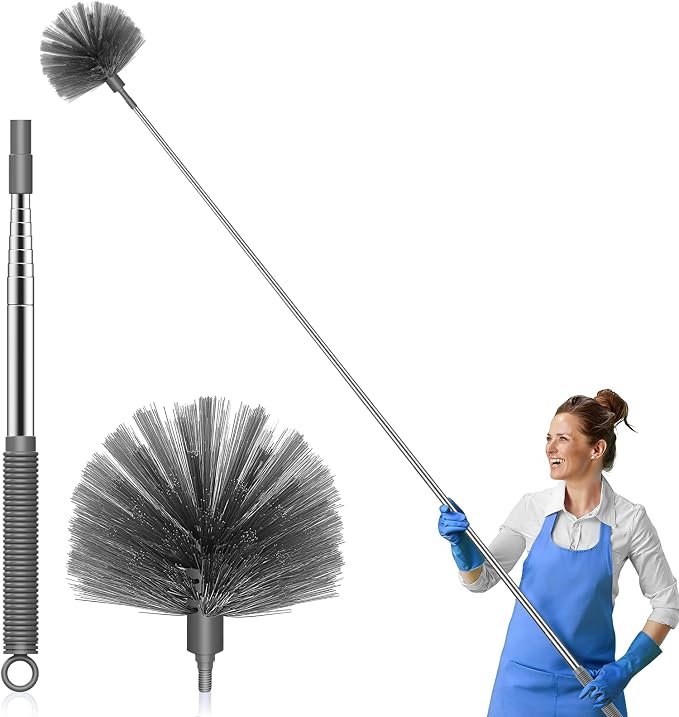 SetSail Cobweb Duster with Extension Pole, for Cobweb Cleaning, Gray | Retractable, 90-inch Long Handle, Spider Web Brush, for Outdoor Indoor High Ceilings