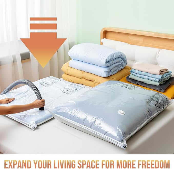TAILI 12 Pack Vacuum Storage Bags, Jumbo Size (31×40 inch), Vacuum Seal Bag for Clothing, Bulky Bedding, Comforter, Blankets, Pillows, Space Saver Packing