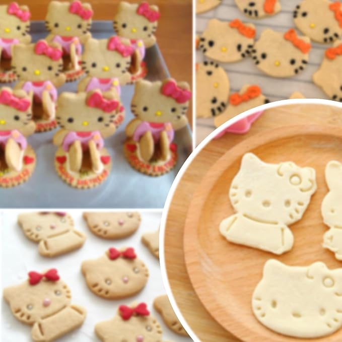 Animal Cookie Cutters Set Cookie Stamps for baking cookies，2 Piece 3D Animal Embossing Cutters for Biscuit Cheese Baking Molds