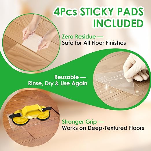 Floor Gap Fixer Tool to Fix a Floor, Vinyl Floor Repair Kit with Strong Suction Cups, Laminate Flooring Tools, Includes Plank Grabber and Mallet
