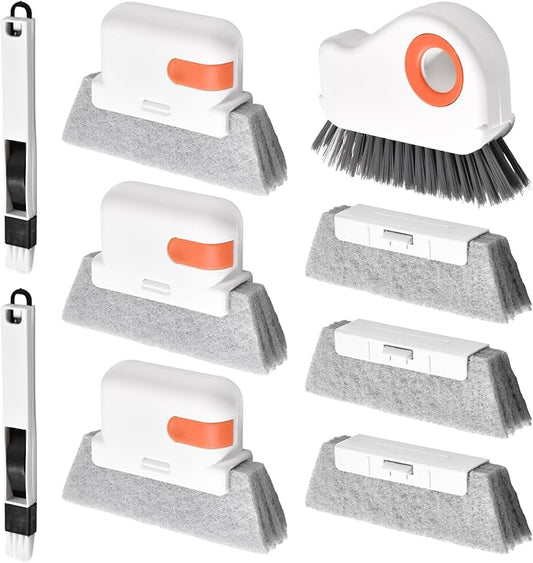 9Pcs Window Track Cleaner Set,Groove Cleaning Brush Tools,Window Sill Gap Track Cleaning Tools,Multifunctional Gap Scrub Brush,Magic Window Track Cleaner for Household Use, Kitchen