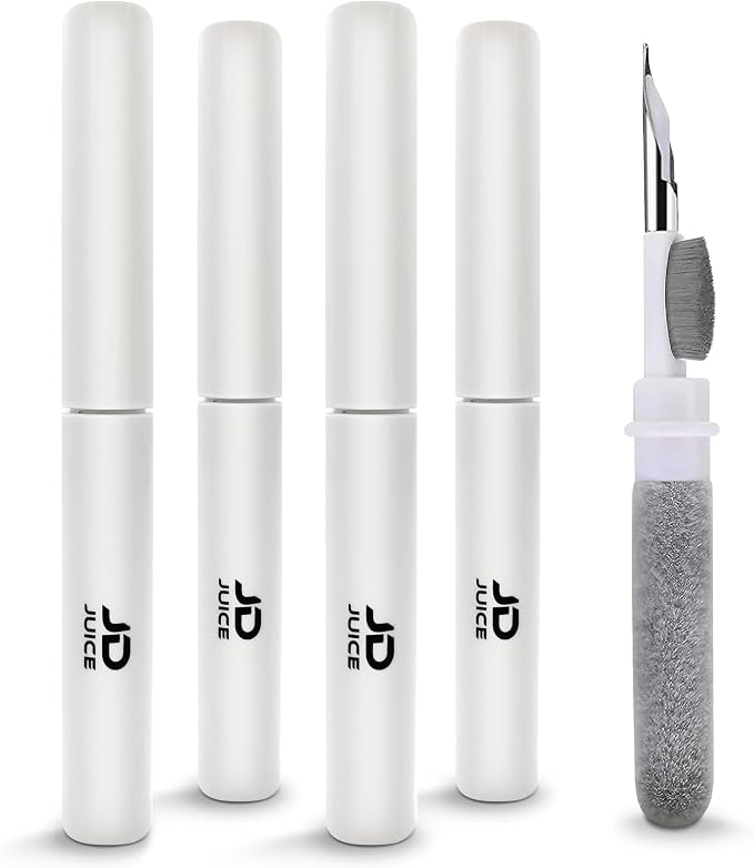 4 Pack - Earbuds Cleaning Kit Earbud Cleaning Kit - Phone Cleaning Kit in-Ear Headphones Cleaning Pen Tool, Portable 3-in-1 Laptop Cleaning Kit Electronic Cleaner with a Sponge, Metal Pen Tip