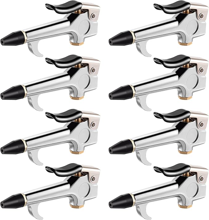 Honoson 8 Pieces Air Blow Tools Adjustable Nozzle Blow Tool Air Compressor Flow Nozzle Accessories for Industrial Household Compressor
