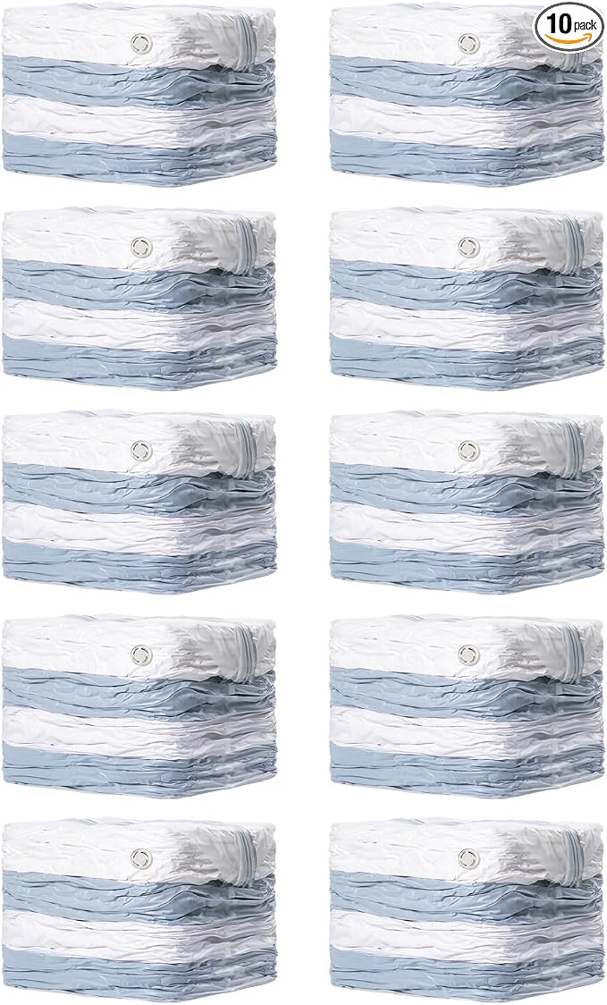 TAILI 10 Pack Vacuum Storage Bags, Space Saver Bags, Jumbo Cube 31x40x15 Inch, Extra Large Vacuum Sealed Bags for Comforters, Blankets, Bedding, Clothing, No Pump Compression Cube, Clear
