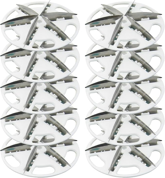 10-Pack Fabric Shaver Replacement Blades, 57mm Alloy Pill Shaver 6-Blade Head for Efficient Lint & Pill Removal