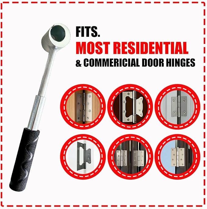 Door Hinge Adjustment Tool, 6 in 1 Toolkit Door Hinge Repair With Box,Hinge Adjuster Tool, Hinge Gap Adjustment Wrench Tool Set, Hinge Bender Tool, 6 Replaceable Heads Sagging Door Hinge