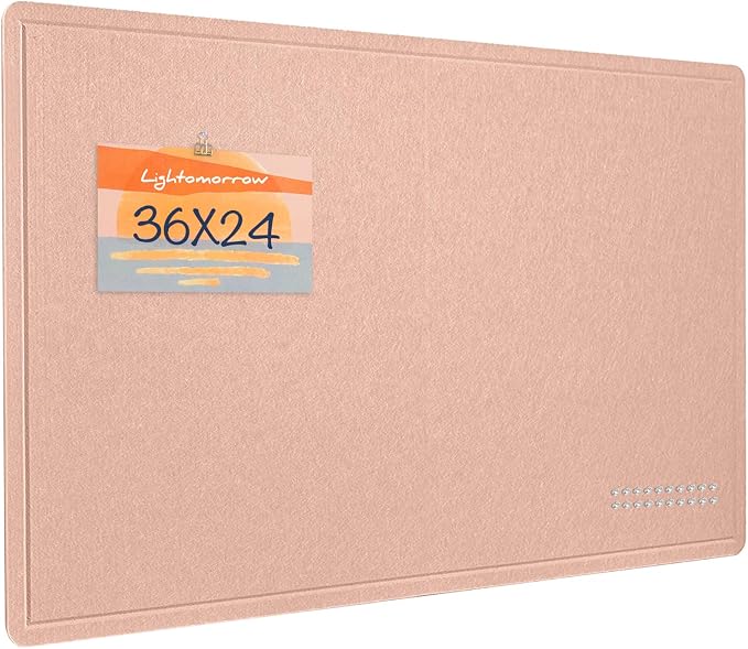 Felt Bulletin Board 36x24 inches, Decorative Pin Board for Home & Office | Cork Board Alternative for Wall with Push Pins, Display Mood Board for Photos, Notes & Reminders