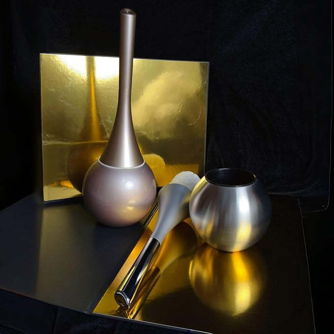 Elegant Toilet Brush Set – Stylish Hammered Design, Durable Handle, Anti-Splash Base, Modern Bathroom Accessories, Easy to Clean & Maintain (Rose-Golden Upgrade)