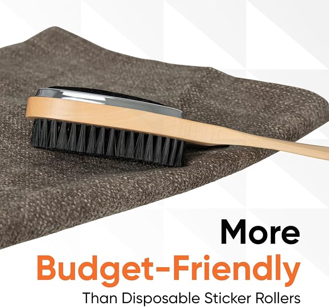 Superio Lint Brush for Clothes, 2-Pack, 3 in 1 Garment Brush - Double Sided Wood Handle, Clothes Brush, Lint Brush for Suit, Wool Coat, Removes Pet Lint and Dust and Shoe Horn