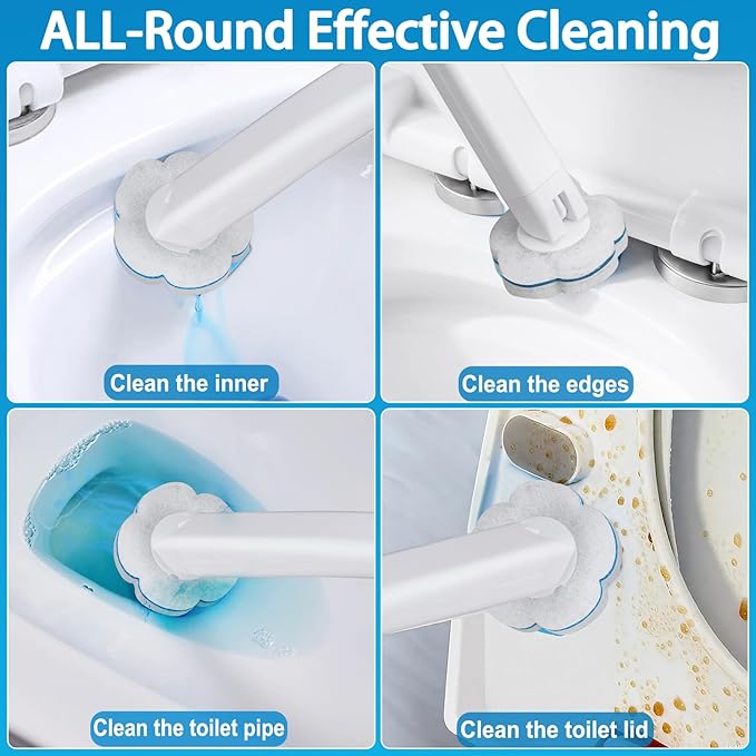 80 PCS Disposable Toilet Brush Cleaner Refills，Toilet Bowl Brush Handle Refills Cleaning System Replacement Heads Cleaner Pads for Bathtub Wash Basin (Only Refills，Only Fits Ucaimao) - White