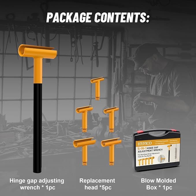 Upgraded Hinge Gap Adjusting Wrench for Residential and Commercial, Door Hinge Adjustment Tool for Door Quick and Efficient Solutions, User-Friendly Adjustments Tools (Yellow)