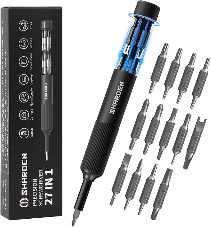 27-in-1 Precision Screwdriver Set Multi Bit Mini Small Screwdriver | Magnetic Screwdriver Set Pen Style Manual Repair Tool Kit For Eyeglass, Watch, Computer, Jewelers, Laptop, Electronics, Phone
