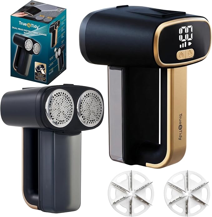 True & Tidy Dual Head Fabric Shaver & Pet Hair Remover, Type-C Rechargeable