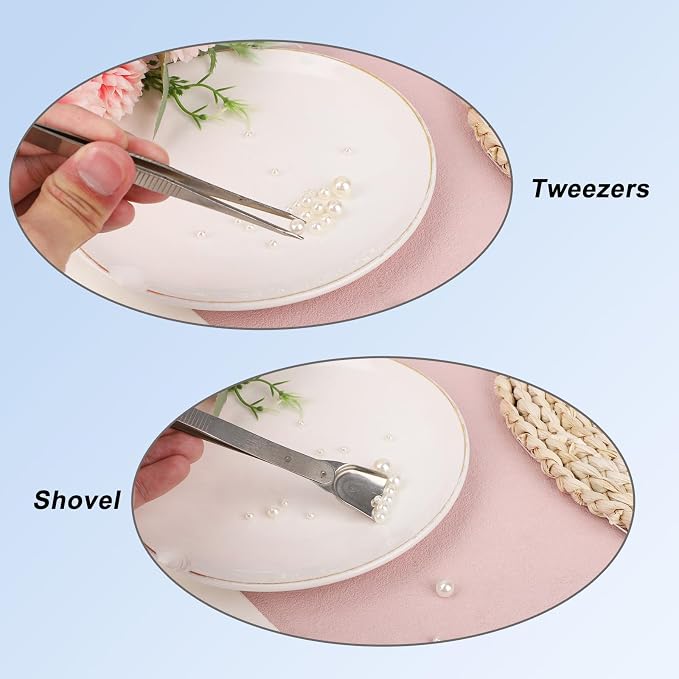 4pcs Cake Decorating Tools Set, Stainless Steel Sprinkle Pen 2 Long & Short Grabber & Tweezers with Shovel Head Professional Sprinkles Tools for Baking Cookies Cupcake Decoration