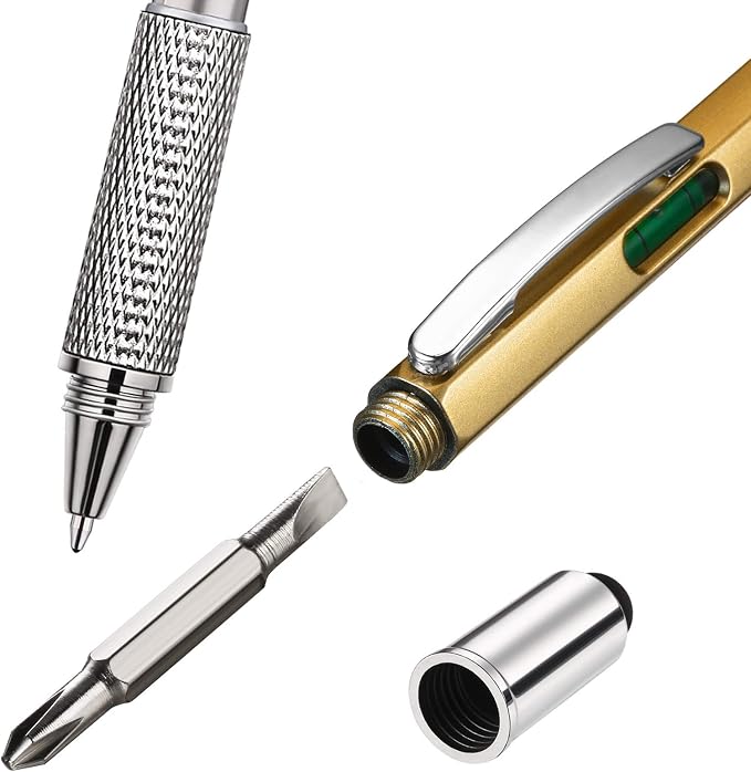Zhanmai 16 Pcs Multi Tool Pens for Men, 6 in 1 Multitool Ballpoint Pen with Screwdriver Ruler Level Stylus Refills, Bulk Gifts for Employees Office Gadget Supplies Birthday Christmas Stocking Stuffers