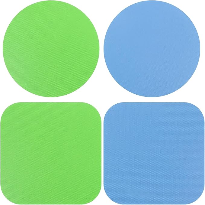 4 Pcs Rubber Jar Opener Grippers,Non-Slip Jar Opener Gripper Pad Rubber Grippers for Opening Jars Easy Grip Kitchen Tool for Opening Lids - Ideal for Arthritis & Weak Hands(Blue,Green)